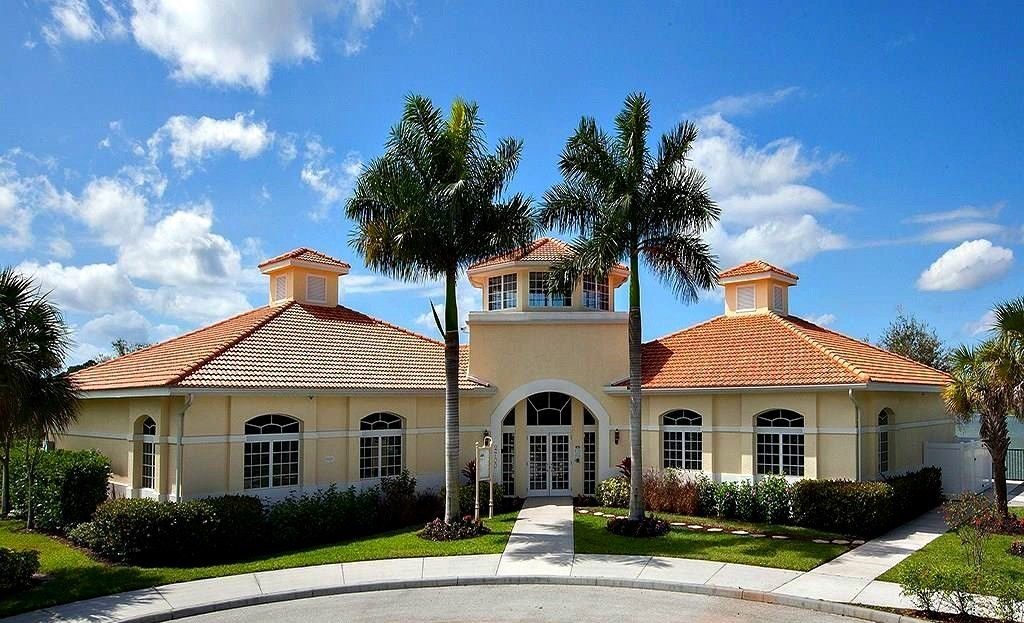 The Mediterranean-style clubhouse